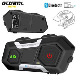 Motorcycle Helmet Bluetooth Waterproof Wireless Intercom Motorbike Headset Interphone With FM Radio Large Capacity Battery Inter Q230830