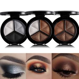 Eye Shadow 3 Colours Shimmer Glitter Eye Shadow Palette Makeup Copper Bronzer Sliver Grey Metallic Smoky Cut Crease Eyeshadow Nude Cosmetics 230830