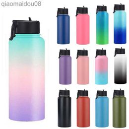 Tumblers 18oz 32oz 40oz Large Capacity Water Bottle Travel Sport Thermal Flask Stainless Steel Vacuum Insulated Hydroes Thermos Mug HKD230830