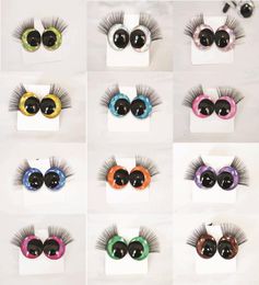 Doll Accessories 10pcs eyes 12mm 14 16 18 20 25 30mm Cartoon 3D glitter toy safety with black eyelash trayD12 230830