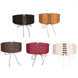 Belts Victorian Lace-up Tied Waspie For Female Teens Girls Vintage SuedeFabric Corset Dropship