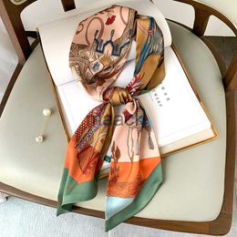 Scarves New Korean version of the decorative thin and long strip of horse scarves female decorative scarf hair band straps with ribbons HKD230830