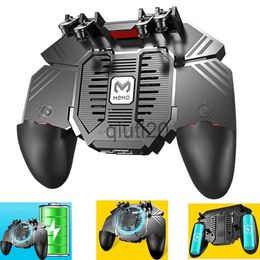 Game Controllers Joysticks AK77 Pubg Mobile Game Controller 6 Fingers with Fan Pubg Trigger Gamepad Joystick for Android Ios Game Pad Movil with Battery x0830