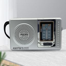 Radio R2048 Portable Pocket Size Telescopic Antenna Battery Powered Mini Multifunctionl AM FM for Elder 230830