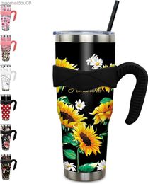 Tumblers Hretqwi and Straw Leak Proof 40 oz Pink Glitter Cup Insulated Stainless Steel Coffee Travel Mug Slim 40oz Leopard Tumbler with Handle HKD230830