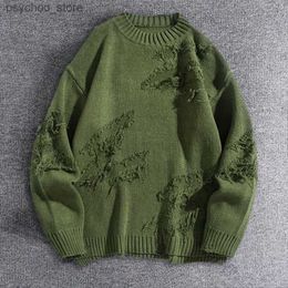 2023 Autumn And Winter New Y2k Streetwear Men Hole Tassel Sweater Men And Women Street Fashion Plus Size Youth Wear Top Q230830