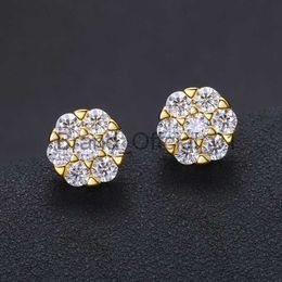 Passed Diamond Test Men Women D Colour 3mm Moissanite Earrings 925 Sterling Silver Gold Plated Bling Diamond Studs Earrings Nice Gift x0830