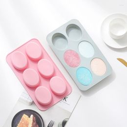 Baking Moulds Cute Oval Shape Silicone Soap Mould DIY Cake Decorating 6 Slots Tools Handmade Jelly Maker Fondant Mold Tool