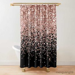 Shower Curtains Gold Glitter Shower Curtain golden Sparkling Shiny Art Bath Curtain Washable Bathroom Curtains Set with R230830