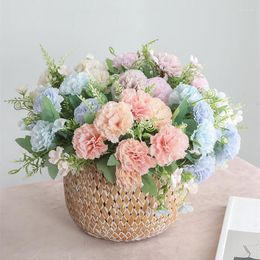 Decorative Flowers Mother's Day Simulation Bouquet Gift For Mother DIY 7 Heads Carnation Artificial Home Decoration 2023