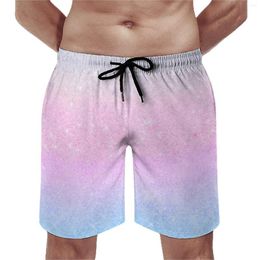 Men's Shorts Elegant Board Summer Pink Silver Print Casual Short Pants Running Surf Comfortable Design Beach Trunks