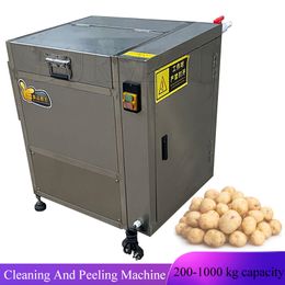 Automatic Stainless Steel Fruit Vegetable Cleaning Peeling Machine Potato Radish Sweet Potato