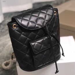 Channelbags Strap CC Chanells Chanelles Lambskin Thick Backpack Black Bags Vintage Chain Mini Flap Tiny Shoulder Casual Wild Cosmetic Multi Pochette Famous Design