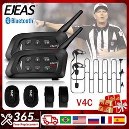 EJEAS V4C Football Referee Intercom Bluetooth 5.1 Headset 4 People Universal Interphone Communication Headphone 1500M Handsfree Q230830