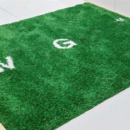 Wet grass rug living room carpet designer floor antiskidding large size trendy room decor green letter area rugs bathroom door welcome fluffy S02
