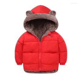 Down Coat Autumn And Winter Children's Clothing Ear Cotton Padded Jacket Thickened Short Baby Lamb Cashmere