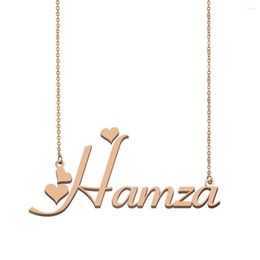 Pendant Necklaces Hamza Name Necklace Custom For Women Girls Friends Birthday Wedding Christmas Mother Days Gift