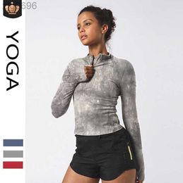 2023 Desginer Al Yoga t Short Top Double-sided Brushed Fitness Suit for Women Outdoor Sports Tight Elastic Top with Long Sleeves