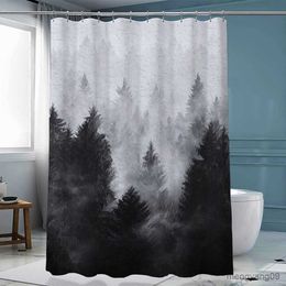 Shower Curtains Ink Forest Shower Curtains Waterproof Fabrics Bathroom Curtain with 180x200cm Home Decor Bathing Cover Washable R230830