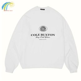 Men's Hoodies Sweatshirts High Street Cole Buxton Men Women Quality White Black Letter Print Pullover 230829