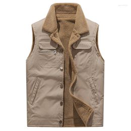 Men's Vests Winter Men Fleece Warm Vest Autumn Soft Casual Thick Waistcoat Male Stand-Up Collar Sleeveless Jacket