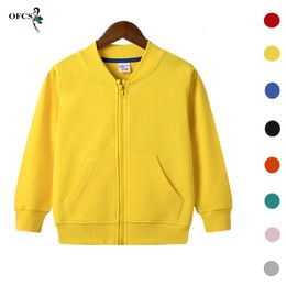 Hoodies Sweatshirts Frühling Baby Jungen Mädchen Kapuzen Sweatshirts Kinder Reißverschluss Mantel Outwear 2-12 Jahre Kinderkleidung Baumwolle Tops Jacken Kleidung 230830