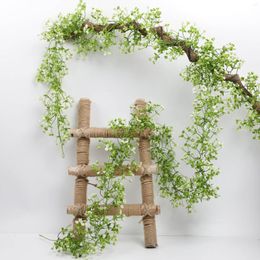 Decorative Flowers 175cm Artificial Flower Plastic Baby's Breath Vine Wedding Rattan Decoration Green Plant