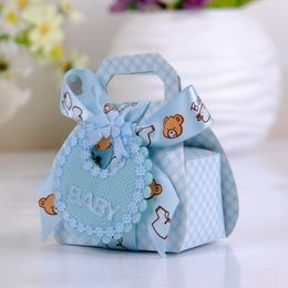 Gift Wrap 24/48Pcs Baby Celebration Candy Box DIY Baby Shower Party Gift Box Beautifully With Bib Tag And Ribbon Gift Packaging Box 230829