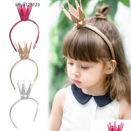 Headbands Kids Girls Party Hair Hoop Shiny Tiara Crown Birthday Headwear Hairband For New Year Fairy Christmas Costumes Drop Delivery Dhosn