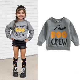 Hoodies Sweatshirts FOCUSNORM 0 4Y Halloween Kids Girls Boys Autumn T Shirts Letters Bat Print Pullover Long Sleeve Sweatshirt Tops 230830