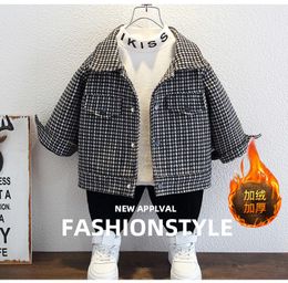 Jackets born baby boy plaid cotton jacket thick coat 2 11Y 230830