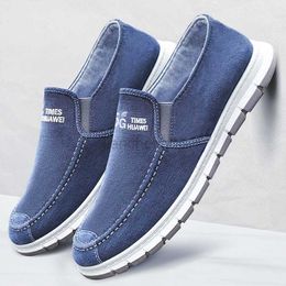 Dress Shoes Men Casual Flats Shoes Denim Canvas Slip on Mens Casual Shoes Plimsolls Breathable Male Footwear Spring Autumn Sneakers Flat L0830