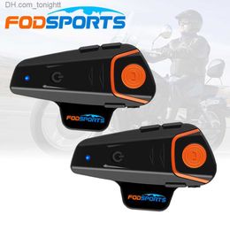 FodSports BT-S2 Pro Waterproof Interphone 1000M Motocycle Bluetooth Helmet Headset Intercom moto Intercomunicador with FM Radio Q230830