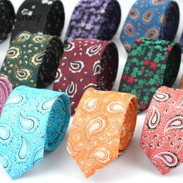 Bolo Ties Style for Men Paisley Polyester Jacquard Woven Mens Necktie Formal Wedding Party Slim Neck tie Gravata N TIE 230829