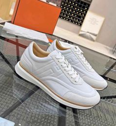 Deep Sneaker Shoes Rubber Sole Trainers Shoes Famous Brands White Black Calfskin Leather Men's Casual Walking EU38-46