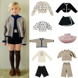 Clothing Sets Toddler Girl Clothes Autumn Brand Designer Cherry Kids Outfit Baby Dress Tutu Knitted Sweater Boys Coat Fashion Cardigan 230830