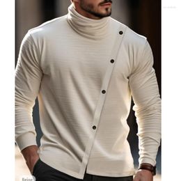 Men's T Shirts Autumn/Winter High Collar Comfortable Bottom Shirt Top Solid Mens Long Sleeve Casual T-shirt Vintage Turtleneck Man Tee