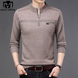 Men's Sweaters Winter Men Streetwear Pullover Wool Warm Knitted Zipper Jumper Full Sleeve Casual Jersey Clothing Y421 230830