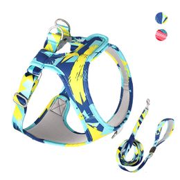 Dog Collars Leashes Dog Cat Harness Adjustable Vest Walking Lead Leash For Puppy Dogs Collar Polyester Mesh Harness For Small Medium Dog Cat Pet 230829