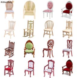 Doll House Accessories 22 Styles 1 12 Simulation Small Sofa Stool Chair Furniture Model Toys For Decoration Dollhouse Miniature 230830