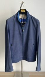 Giacche da uomo Autunno Zilli Giacca in pelle di coccodrillo Cappotto casual blu