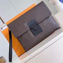 7A+ Designer Pochette Man Clutch Bags Cowhide Handbags 28cm Man High Imitation Purse Top Quality with Box