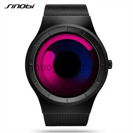 SINOBI Unique Vortex Concept Watch Men's High Quality 316L Stainless Steel Modern Trend Sport Black Wrist Watches reloj hombre x0830