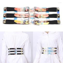 Belts Ladies Dazzles Colour Corset Elastic Rope With Three Layers Universal Women Banquet Dress Shirt Coat