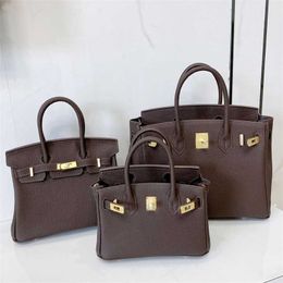 Platinum Bk Genuine Bag Leather Tote Handbag Designer Togo Top Layer Cowhide Lychee Grain Gold Buckle Women's Large Capacity Commuter Versatile One Shoulder Bags