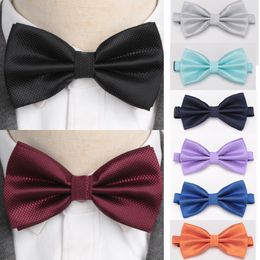 Bolo Ties Men Plaid Bowties Groom Mens Solid Fashion Cravat for Butterfly Gravata Male Formal Dress Marriage Wedding Party Bow 230829