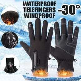 Mittens Winter Gloves Mens Touchscreen NonSlip Unisex Waterproof Windproof Warm Cycling Cold Fashion Zipper Sports 230829