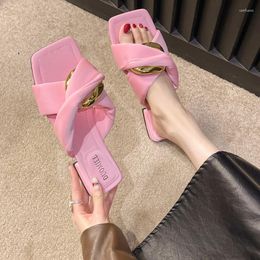 Slippers Open Toe Flats Platform Shoes 2023 Summer Brand Causal Women Flip-flops Dress Sandals Fashion Beach Slides