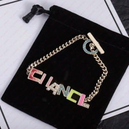 2023 Multicoloured letter bracelet women with enamel finish Fashion brand designer bracelet Valentines day wedding gifts designer Jewellery