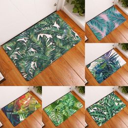 Carpets Customizable Carpet Door Mat Indoor Floor Bathroom Non-slip Bedroom Rug Tropical Plant Palm Leaf Nordic Kitchen